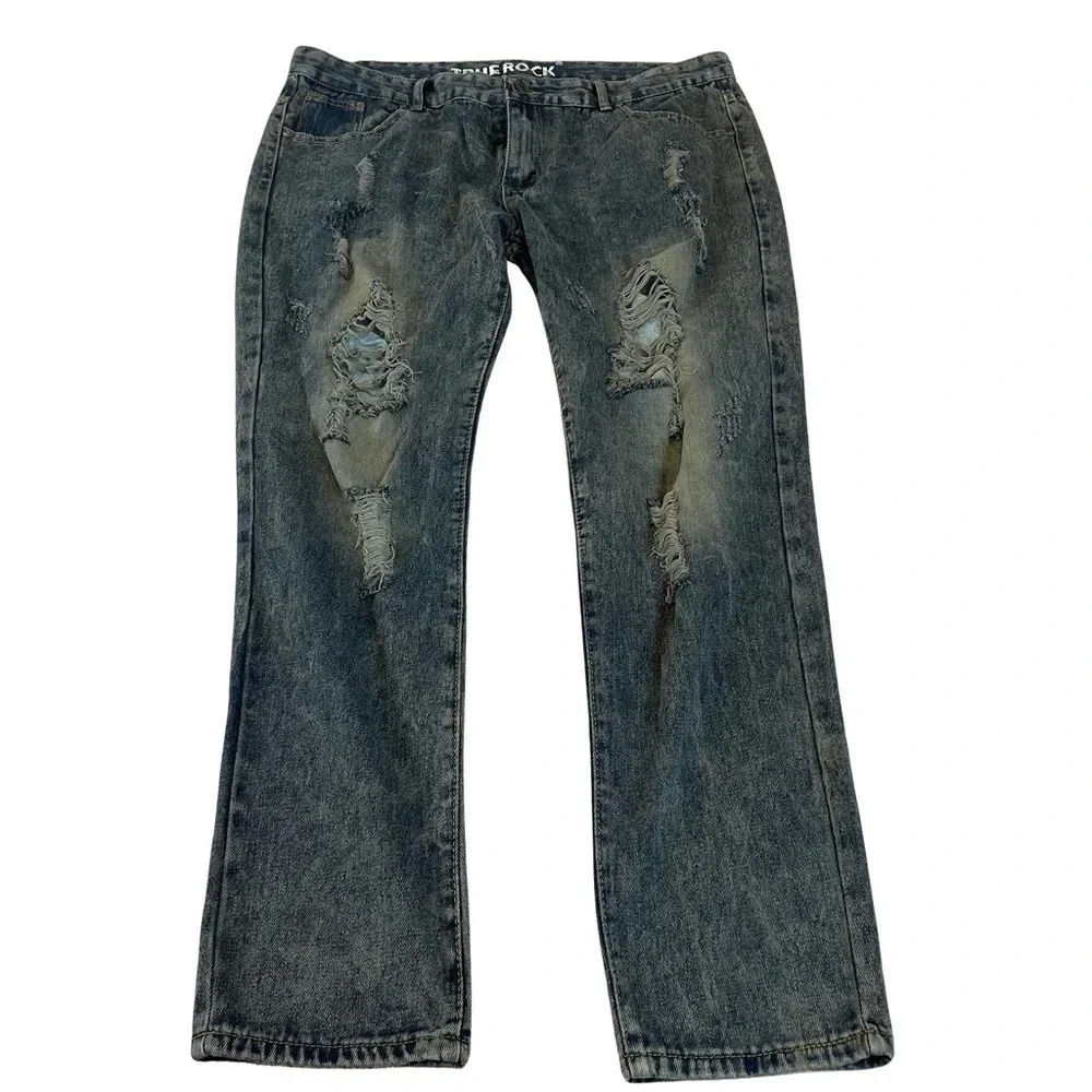 True Rock Highly Distressed Mens jeans • size 40